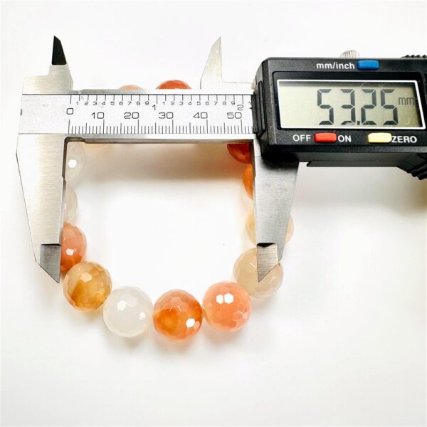0929-Vòng tay nam/nữ-Orange shades of Agate gemstone 14mm bracelet-Như mới3