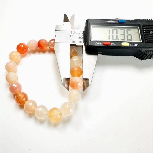 0931-Vòng tay nữ/nam-Orange shades of Agate gemstone 10.5mm bracelet-Như mới3