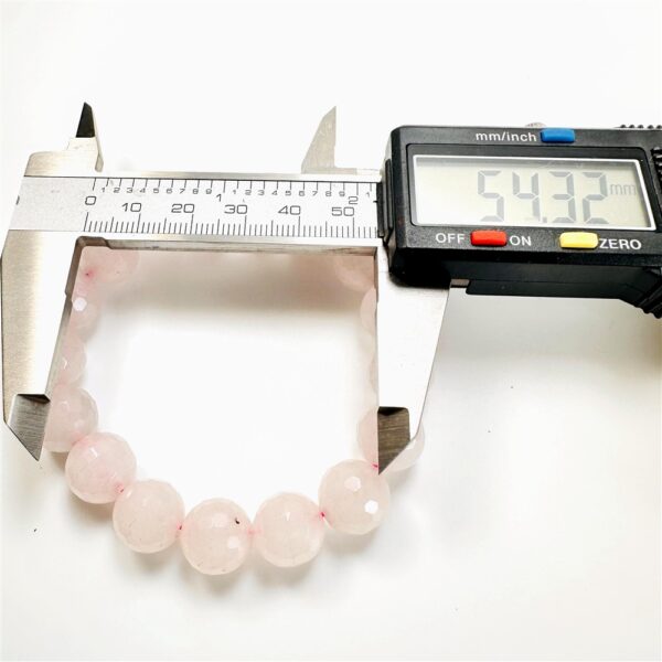 0930-Vòng tay nữ-Rose quartz crystal 12mm faceted bracelet-Như mới3