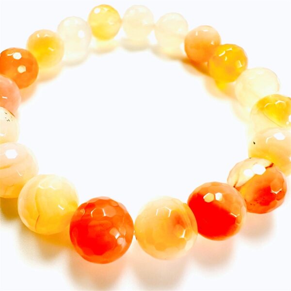 0931-Vòng tay nữ/nam-Orange shades of Agate gemstone 10.5mm bracelet-Như mới1