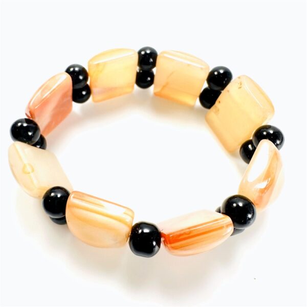 0932-Vòng tay nữ/nam-Gemstone Agate and Onyx bracelet-Như mới1