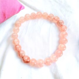 0933-Vòng tay nữ-Rose quartz crystal bracelet-Khá mới