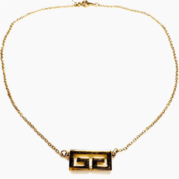 0762-Dây chuyền nữ-Givenchy double G gold plated necklace-Khá mới1