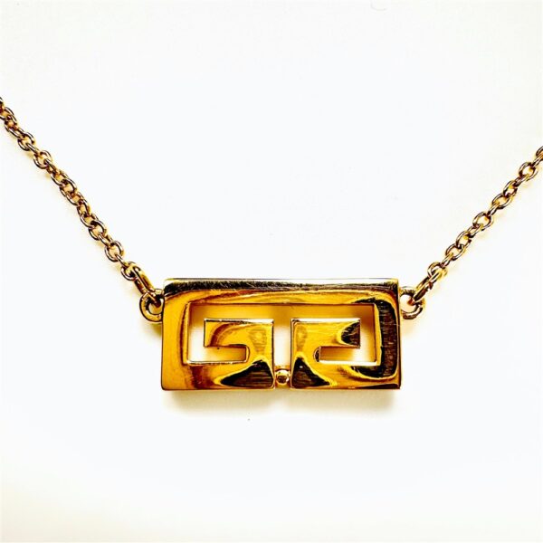 0762-Dây chuyền nữ-Givenchy double G gold plated necklace-Khá mới2