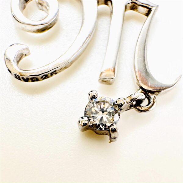 0875-Dây chuyền nữ-White Clover M letter silver necklace-Gần như mới4