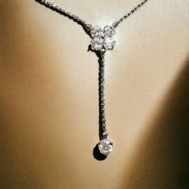 0877-Dây chuyền nữ-Four leaf clover cubic zirconia necklace-Như mới