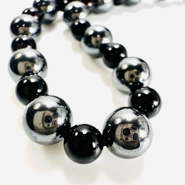 0860-Dây chuyền nữ-Black Onyx & Hematite gemstone necklace-Khá mới6
