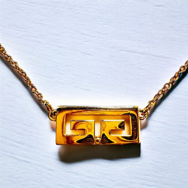 0762-Dây chuyền nữ-Givenchy double G gold plated necklace-Khá mới0