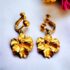0892-Bông tai nữ-Hawaiian flower gold plated clip earrings-Khá mới0
