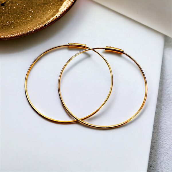 0903-Bông tai nữ-Gold plated hoop earrings-Khá mới0