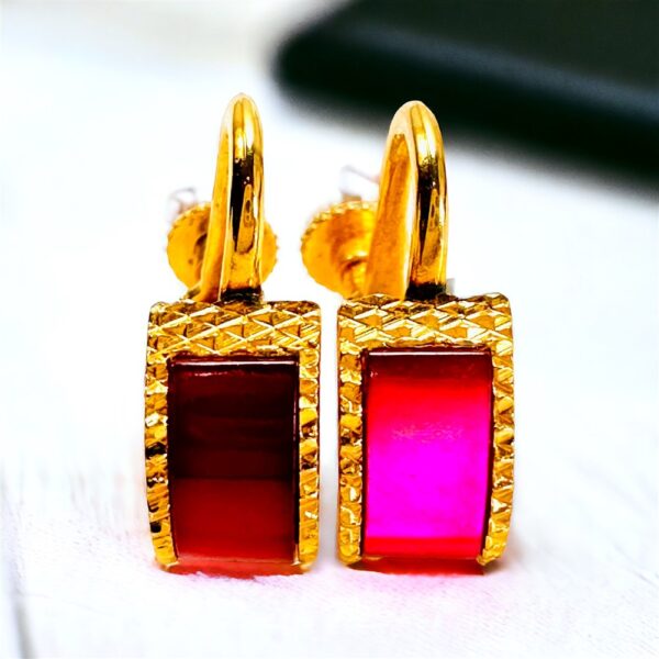0902-Bông tai nữ-Gold plated screw back studs earrings-Khá mới0