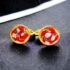 0906-Bông tai nữ-Gold plated and cloth clip earrings-Như mới0