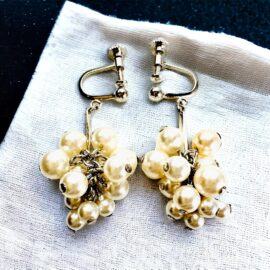 0913-Bông tai nữ-Silver plated and faux pearl clip earrings-Như mới