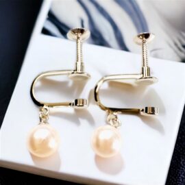 0919-Bông tai nữ-Silver and pearl screw back studs earrings-Như mới