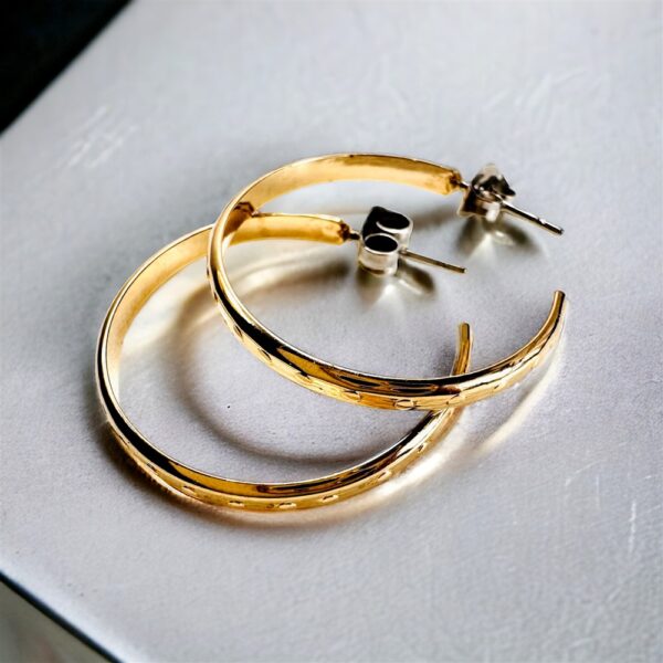 0895-Bông tai nữ-Gold plated hoop earrings-Đã sử dụng0