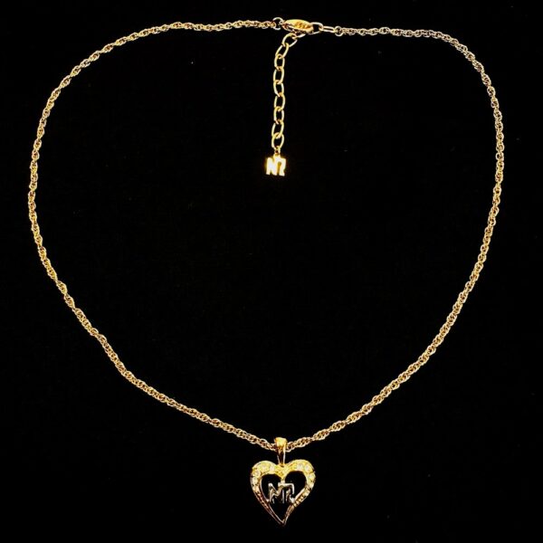 0759-Dây chuyền nữ-Nina Ricci gold plated heart shape necklace2