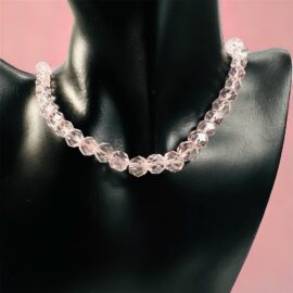 0852-Dây chuyền nữ-Faceted Rose Quartz gemstone necklace-Khá mới