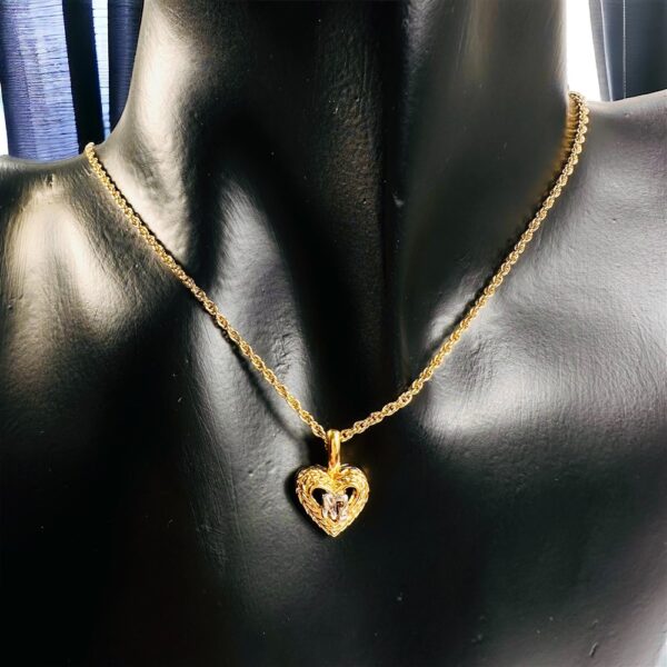 0767-Dây chuyền nữ-Nina Ricci heart pendant necklace-Như mới1