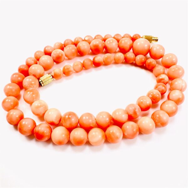0842-Dây chuyền nữ-Japanese Red coral & gold filled clasp necklace-Khá mới5