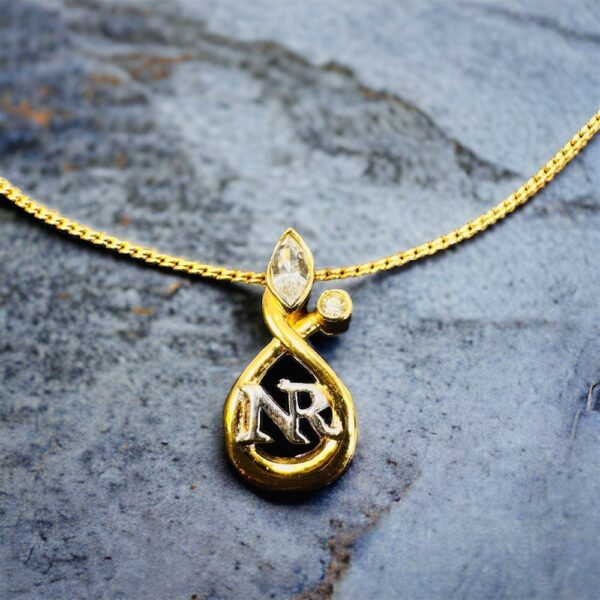 0763-Dây chuyền nữ-Nina Ricci gold plated & gemstone necklace-Như mới0