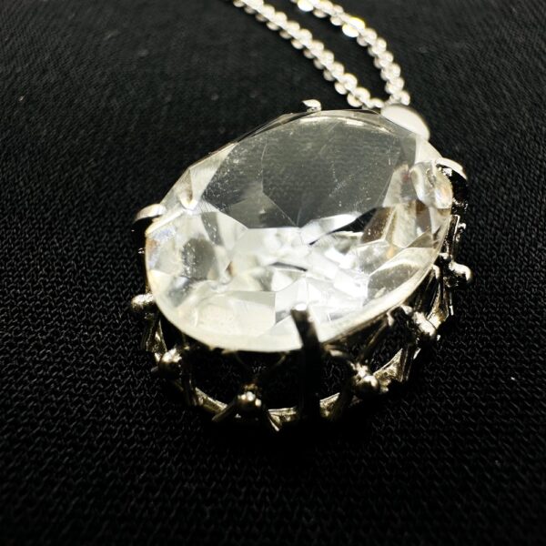 0775-Dây chuyền nữ-Clear quartz Silver necklace-Khá mới4