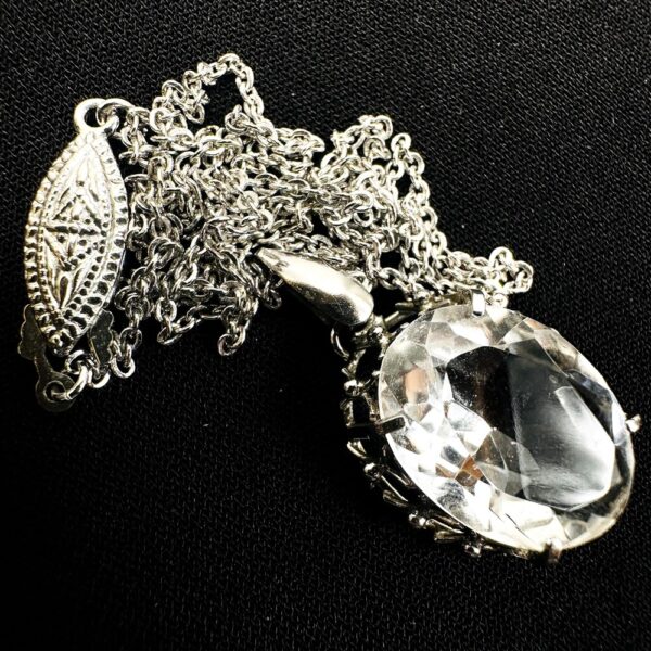 0775-Dây chuyền nữ-Clear quartz Silver necklace-Khá mới8