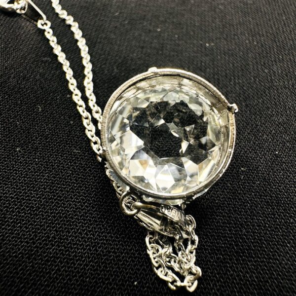 0798-Dây chuyền nữ-Clear quartz silver plated necklace-Khá mới5