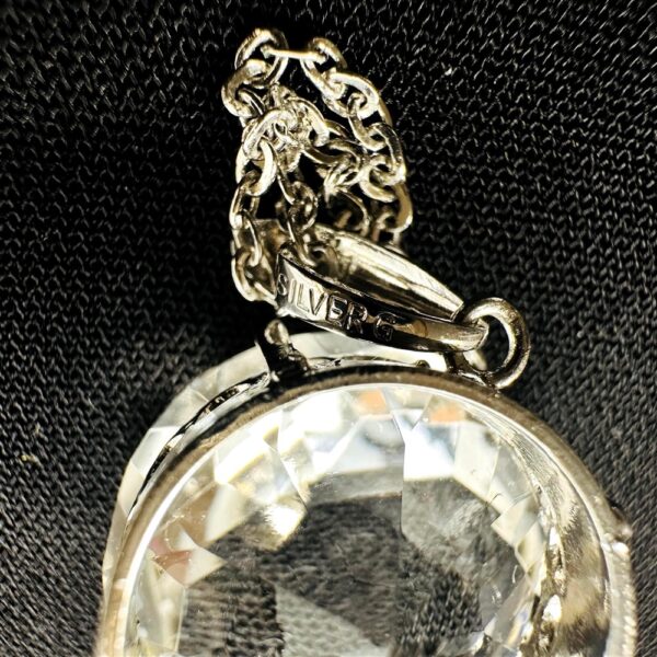 0798-Dây chuyền nữ-Clear quartz silver plated necklace-Khá mới8