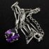 0787-Dây chuyền nữ-Amethyst gemstone silver plated necklace-Khá mới9