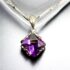 0787-Dây chuyền nữ-Amethyst gemstone silver plated necklace-Khá mới0