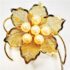 0952-Ghim cài áo-Gold plated & faux pearl flower brooch-Khá mới3