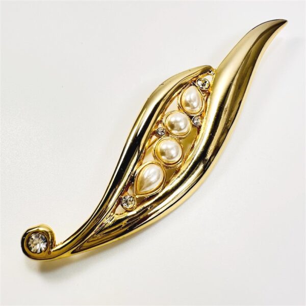0969-Ghim cài áo-Gold plated & faux pearl brooch-Khá mới2