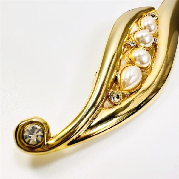 0969-Ghim cài áo-Gold plated & faux pearl brooch-Khá mới3