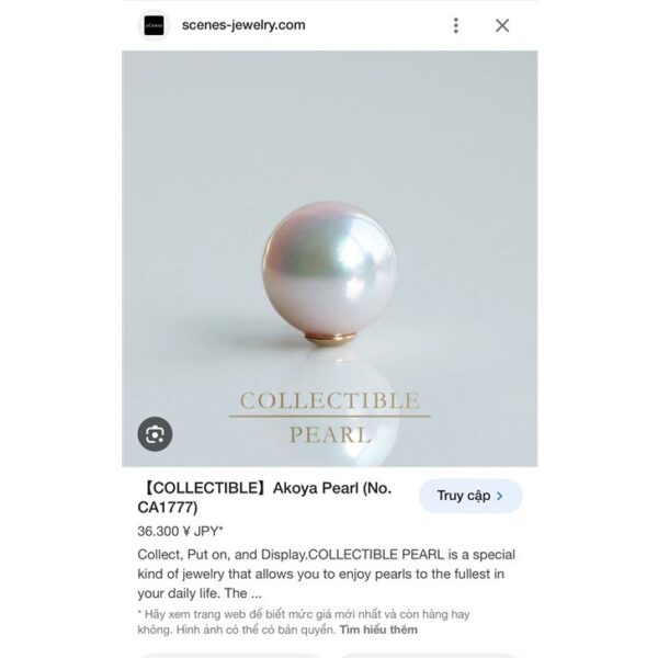 0966-Ghim cài áo-Seawater pearl & silver – gold plated brooch-Như mới10