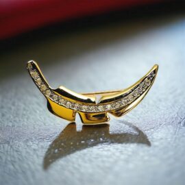 0957-Ghim cài áo-Gold plated leaf brooch-Như mới