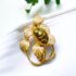 0970-Ghim cài áo-Gold plated & enamel flower brooch-Như mới0