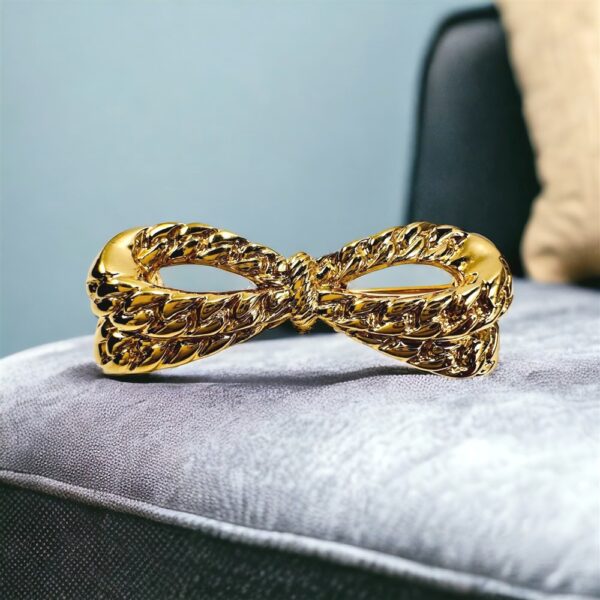 0962-Ghim cài áo-Nina Ricci gold plated bow brooch-Như mới0