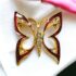 0954-Ghim cài áo-Gold plated & enamel butterfly brooch-Khá mới0