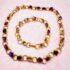 0826-Dây chuyền+vòng tay-Gold plated & natural Amethyst gemstone necklace+Bracelet/Khá mới5