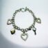 0949-Vòng tay nữ-Stainless steel & crystal heart bracelet-Khá mới0