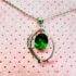 0827-Dây chuyền nữ-Silver pendant & emerald gemstone necklace2