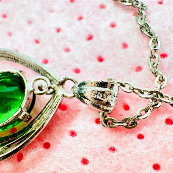 0827-Dây chuyền nữ-Silver pendant & emerald gemstone necklace10
