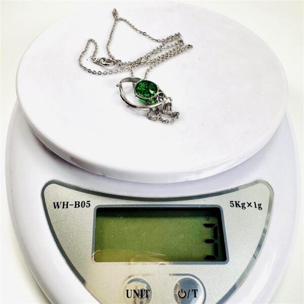 0827-Dây chuyền nữ-Silver pendant & emerald gemstone necklace14