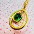 0791-Dây chuyền nữ-Gold color & green crystal teardrop necklace4