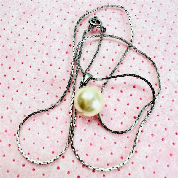 0819-Dây chuyền nữ-Silver color & faux pearl necklace5