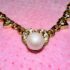 0778-Dây chuyền nữ-Faux pearl and crystal gold plated necklace3