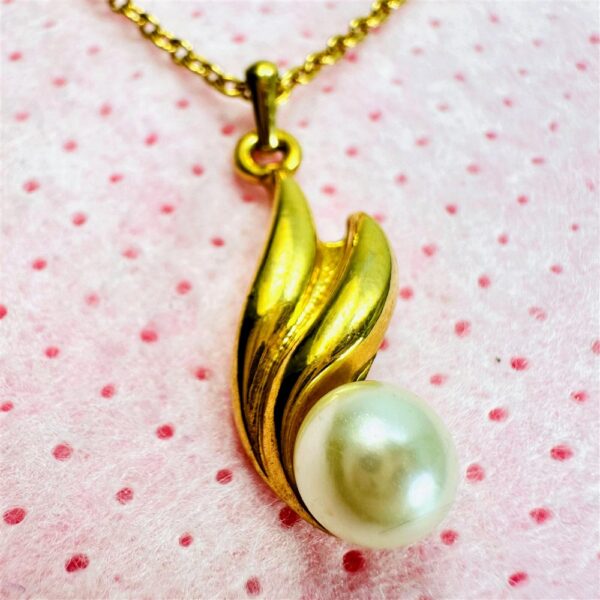 0811-Dây chuyền nữ-Réves de compagnie gold color & faux pearrl necklace3
