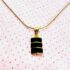0809-Dây chuyền nữ-Gold color & black gemstone necklace2