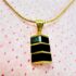 0809-Dây chuyền nữ-Gold color & black gemstone necklace0