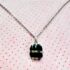 0815-Dây chuyền nữ-Silver color & black gemstone necklace2